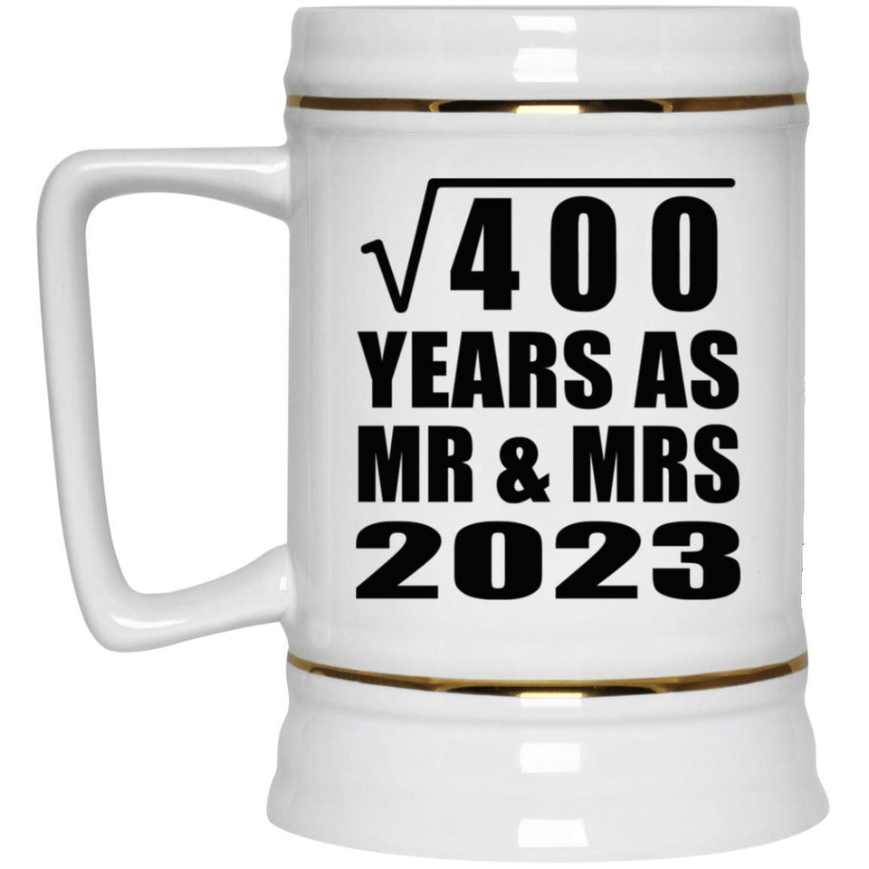 20th Anniversary Square Root of 400 Years As Mr & Mrs 2023 - Beer Stein