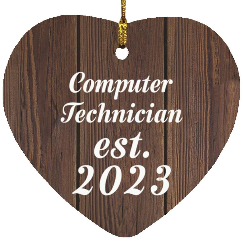Computer Technician Established Est. 2023 - Heart Ornament D