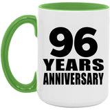 96th Anniversary 96 Years Anniversary - 15oz Accent Mug Green
