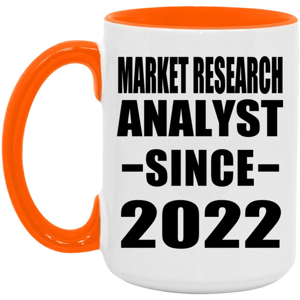 Market Research Analyst Since 2022 - 15oz Accent Mug Orange