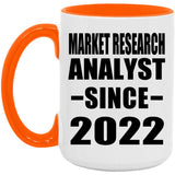 Market Research Analyst Since 2022 - 15oz Accent Mug Orange