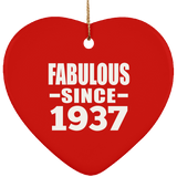 87th Birthday Fabulous Since 1937 - Heart Ornament