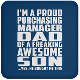 Proud Purchasing Manager Dad Of Awesome Son - Drink Coaster