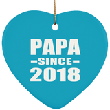 Papa (Grandpa) Since 2018 - Heart Ornament