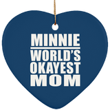 Minnie World's Okayest Mom - Heart Ornament