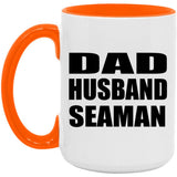 Dad Husband Seaman - 15oz Accent Mug Orange