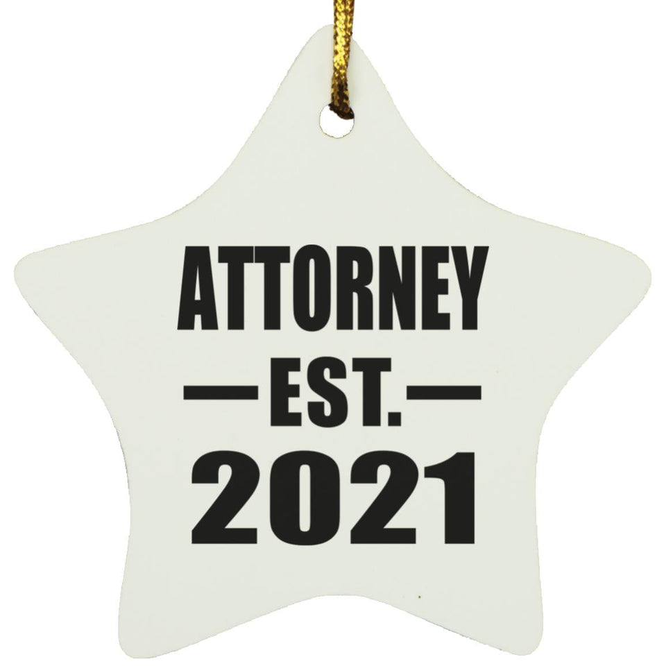 Attorney Established EST. 2021 - Star Ornament