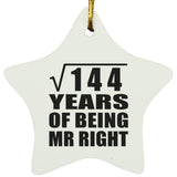 12th Anniversary Square Root of 144 Years of Being Mr Right - Star Ornament