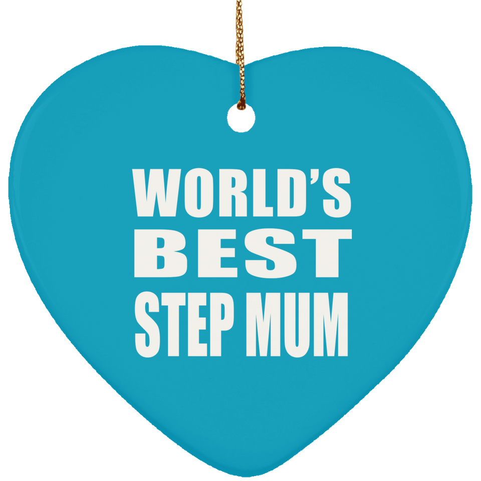 World's Best Step Mum - Heart Ornament