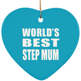 World's Best Step Mum - Heart Ornament