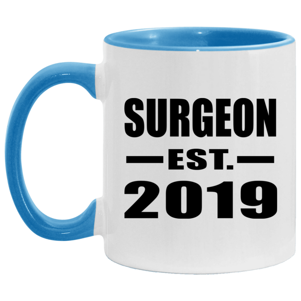 Surgeon Established EST. 2019 - 11oz Accent Mug Blue