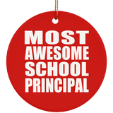 Most Awesome School Principal - Circle Ornament