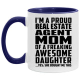 Proud Real Estate Agent Mom Of Awesome Daughter - 11oz Accent Mug Purple
