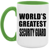 World's Greatest Security Guard - 15oz Accent Mug Green