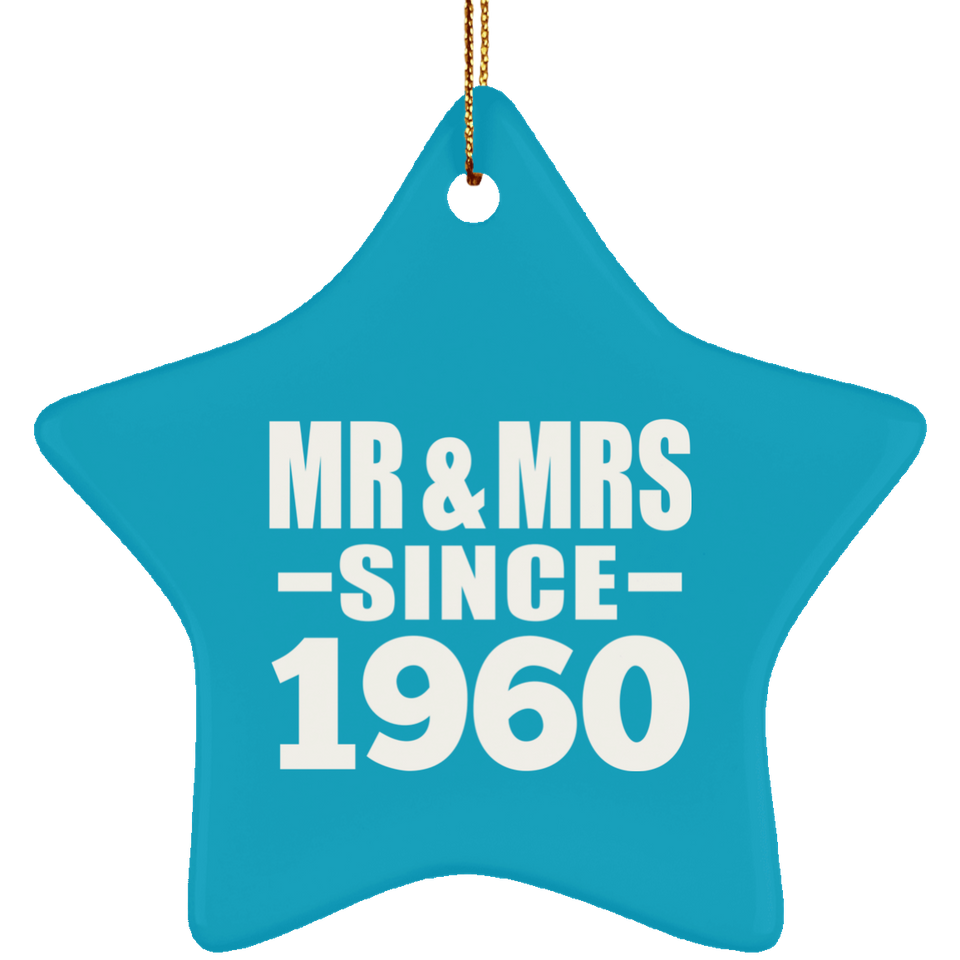 64th Anniversary Mr & Mrs Since 1960 - Star Ornament