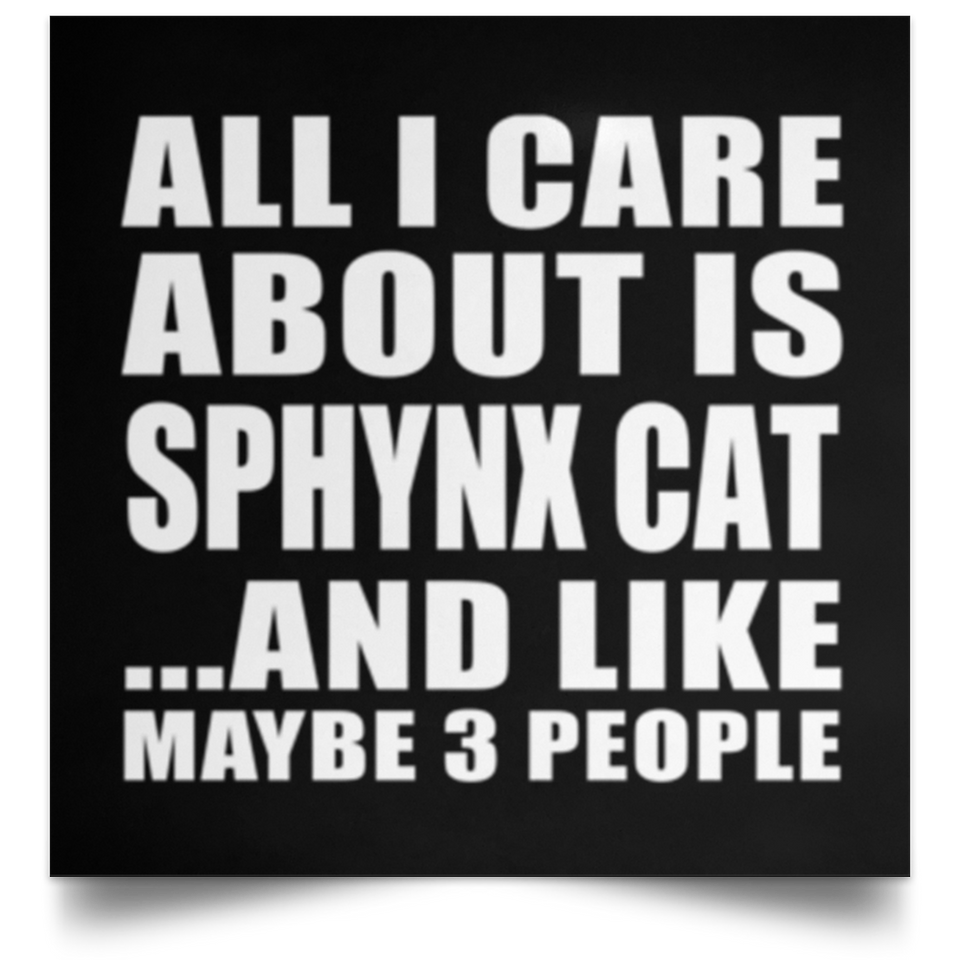All I Care About Is Sphynx Cat - Poster Square