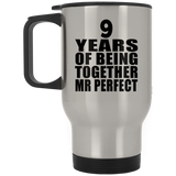 9th Anniversary 9 Years Of Being Mr Perfect - Silver Travel Mug