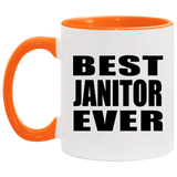 Best Janitor Ever - 11oz Accent Mug Orange