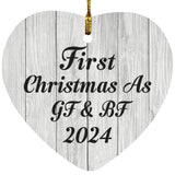First Christmas As Gf & Bf 2024 - Heart Ornament F