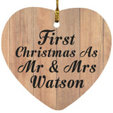 First Christmas As Mr & Mrs Watson - Heart Ornament C