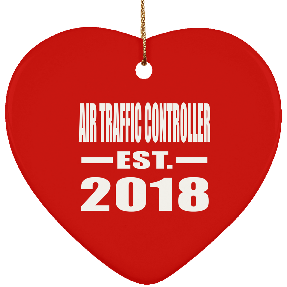 Air Traffic Controller Established EST. 2018 - Heart Ornament