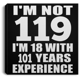 119th Birthday I'm Not 119 I'm 18 With 101 Years Experience - Canvas Square