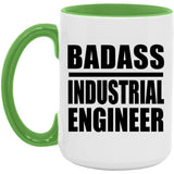 Badass Industrial Engineer - 15oz Accent Mug Green
