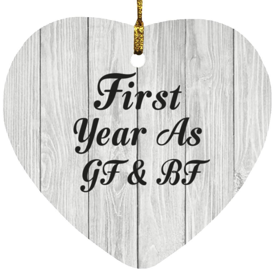 First Year As Gf & Bf - Heart Ornament F