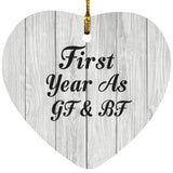 First Year As Gf & Bf - Heart Ornament F