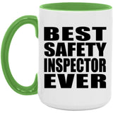 Best Safety Inspector Ever - 15oz Accent Mug Green
