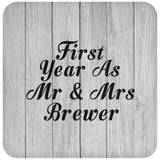 First Year As Mr & Mrs Brewer - Drink Coaster F