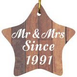 33rd Anniversary Mr & Mrs Since 1991 - Star Ornament E