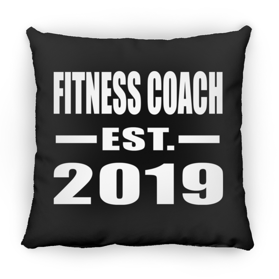 Fitness Coach Established EST. 2019 - Throw Pillow Black