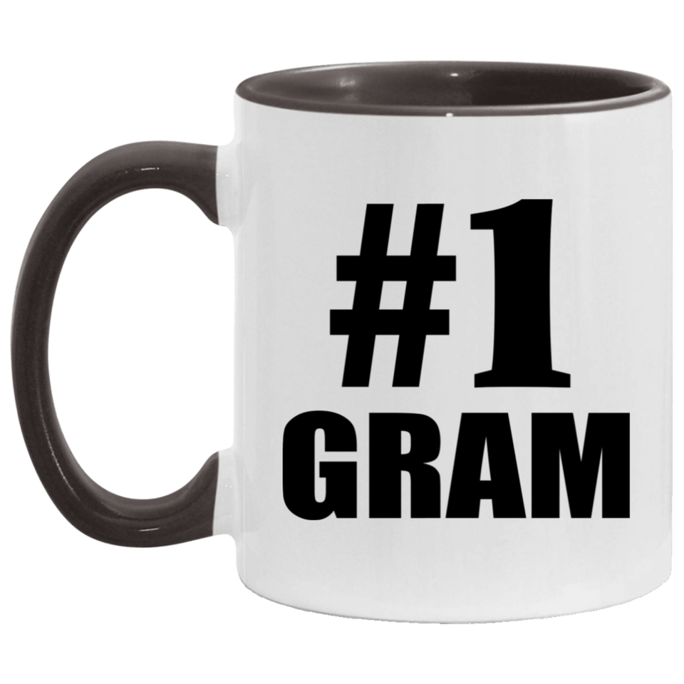 Number One #1 Gram - 11oz Accent Mug Black