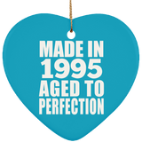29th Birthday Made In 1995 Aged to Perfection - Heart Ornament
