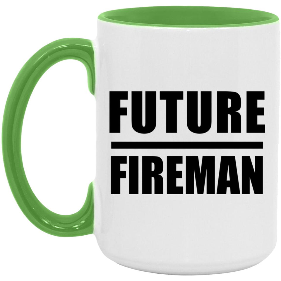 Future Fireman - 15oz Accent Mug Green