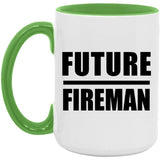 Future Fireman - 15oz Accent Mug Green