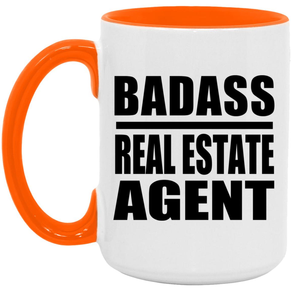 Badass Real Estate Agent - 15oz Accent Mug Orange