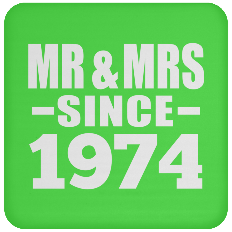 50th Anniversary Mr & Mrs Since 1974 - Drink Coaster