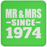 50th Anniversary Mr & Mrs Since 1974 - Drink Coaster