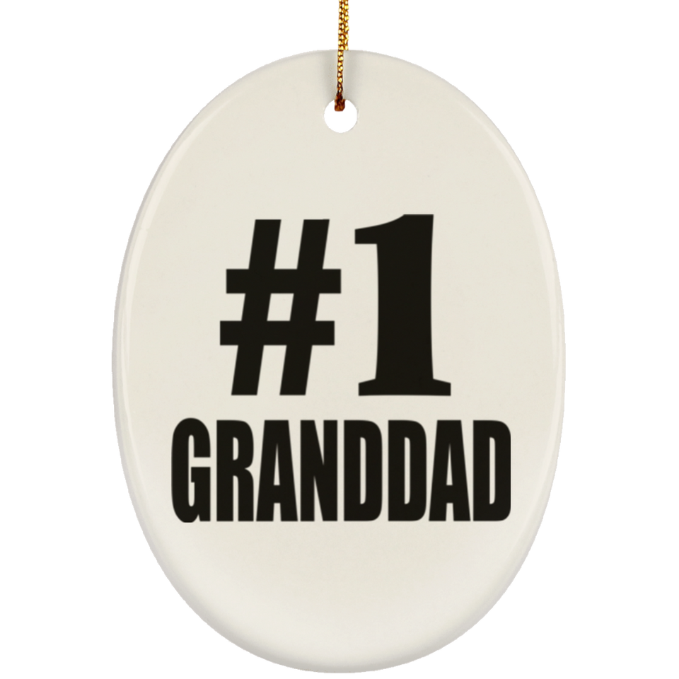 Number One #1 Granddad - Oval Ornament