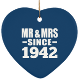 82nd Anniversary Mr & Mrs Since 1942 - Heart Ornament