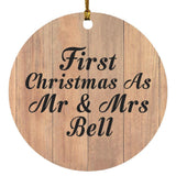 First Christmas As Mr & Mrs Bell - Circle Ornament C