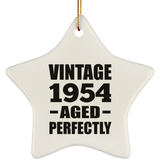 70th Birthday Vintage 1954 Aged Perfectly - Star Ornament
