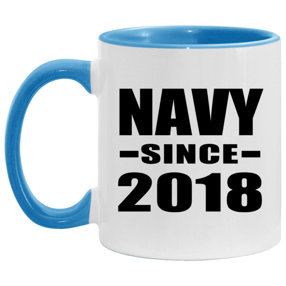 Navy Since 2018 - 11oz Accent Mug Blue