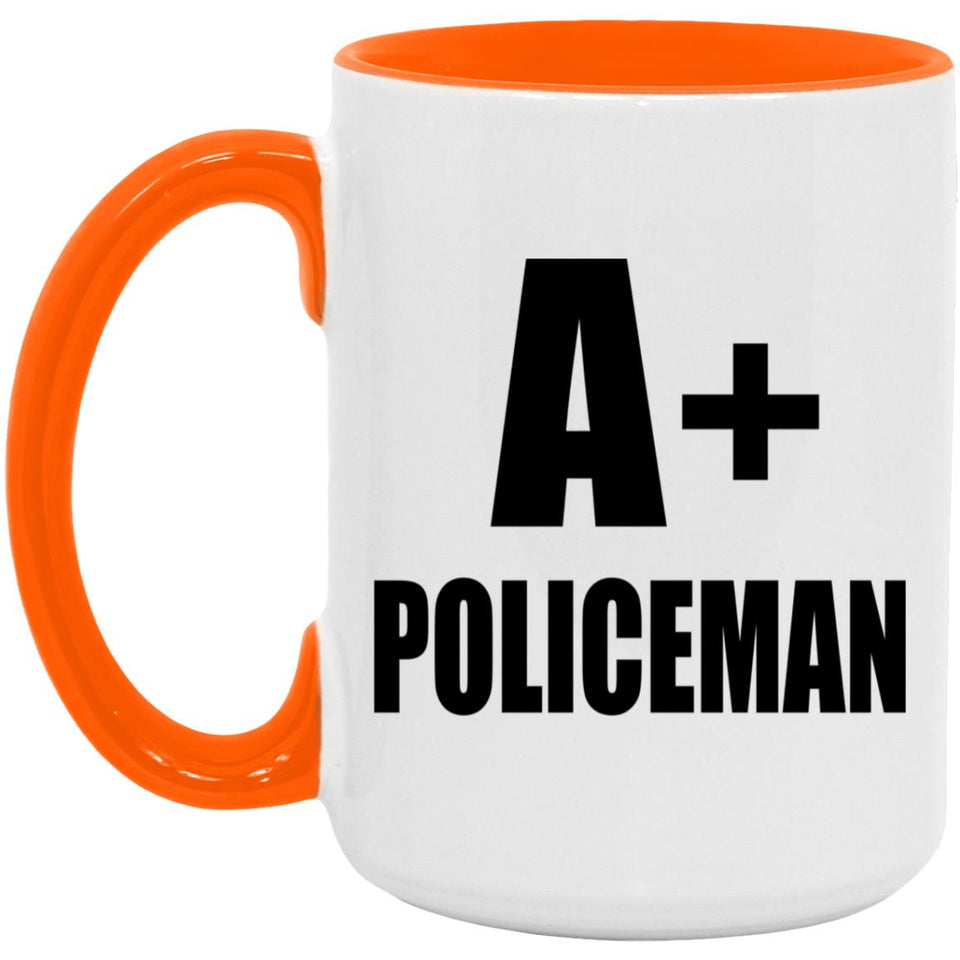A+ Policeman - 15oz Accent Mug Orange