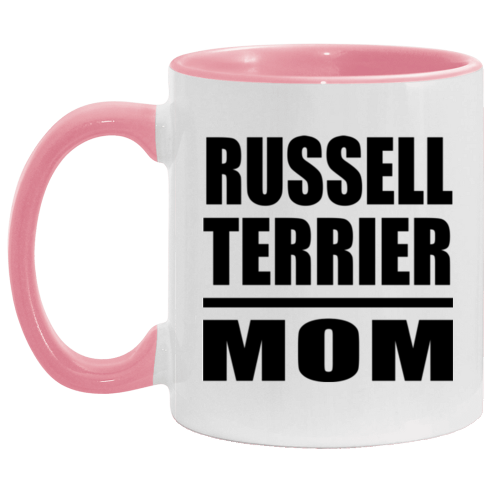 Russell Terrier Mom - 11oz Accent Mug Pink