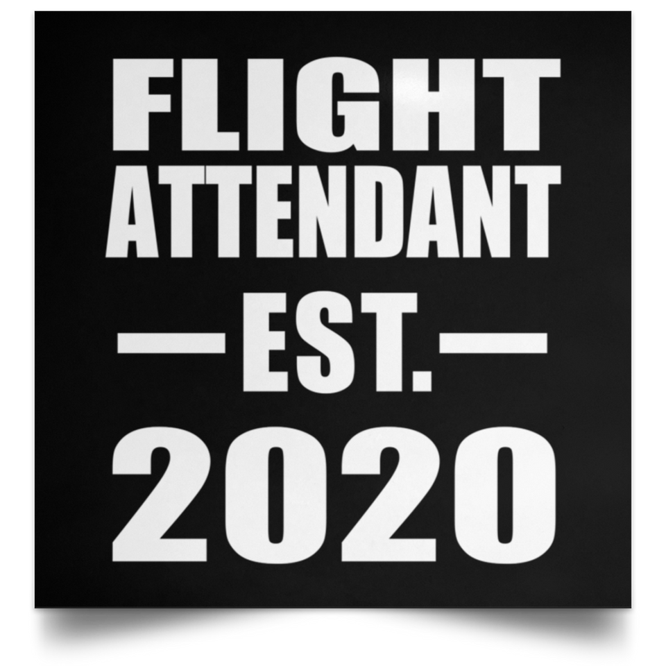 Flight Attendant Established EST. 2020 - Poster Square