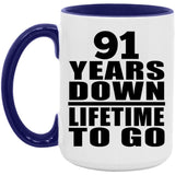 91st Anniversary 91 Years Down Lifetime To Go - 15oz Accent Mug Purple