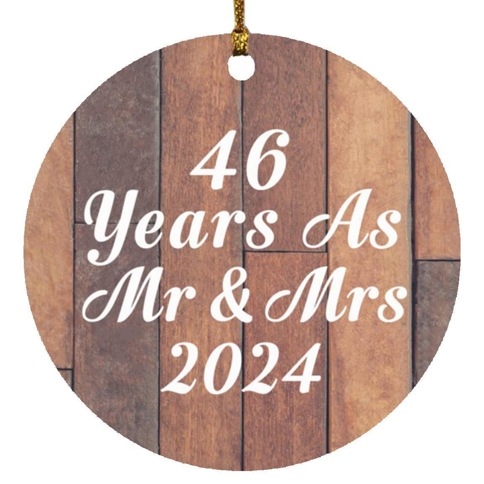 46th Anniversary 46 Years As Mr & Mrs 2024 - Circle Ornament E